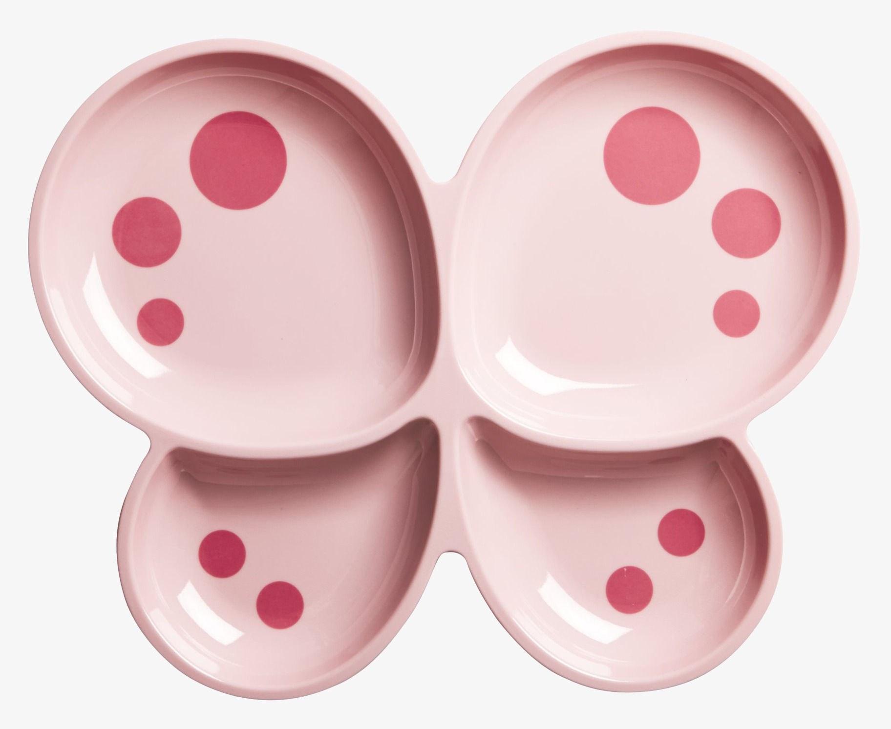 Barntallrik Fjäril från Rice med rosa fjärilsdesign