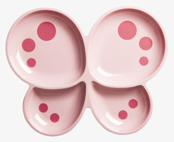 Barntallrik Fjäril från Rice med rosa fjärilsdesign