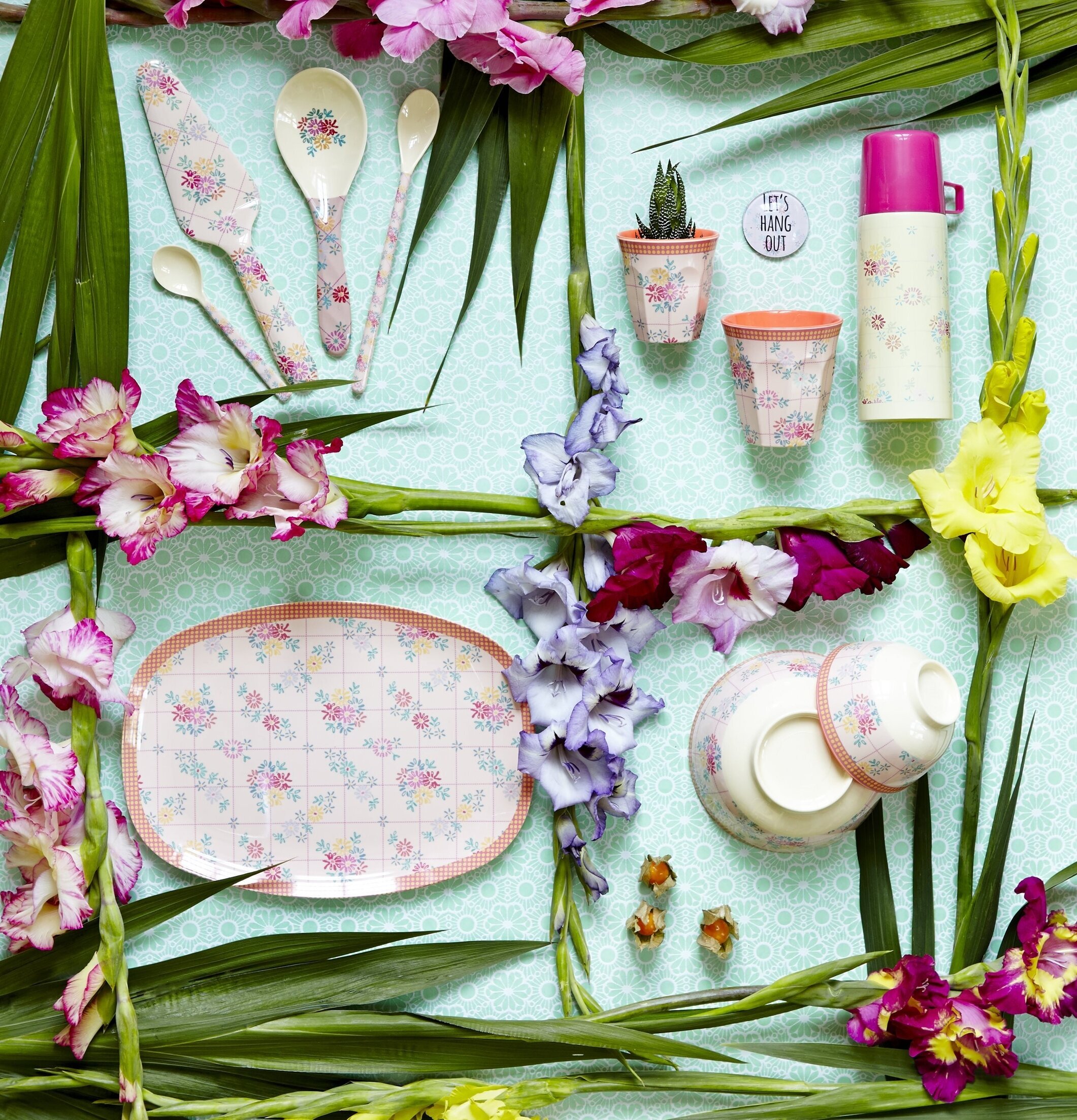 Skål Embroidered Flower Print från Rice med blommönster