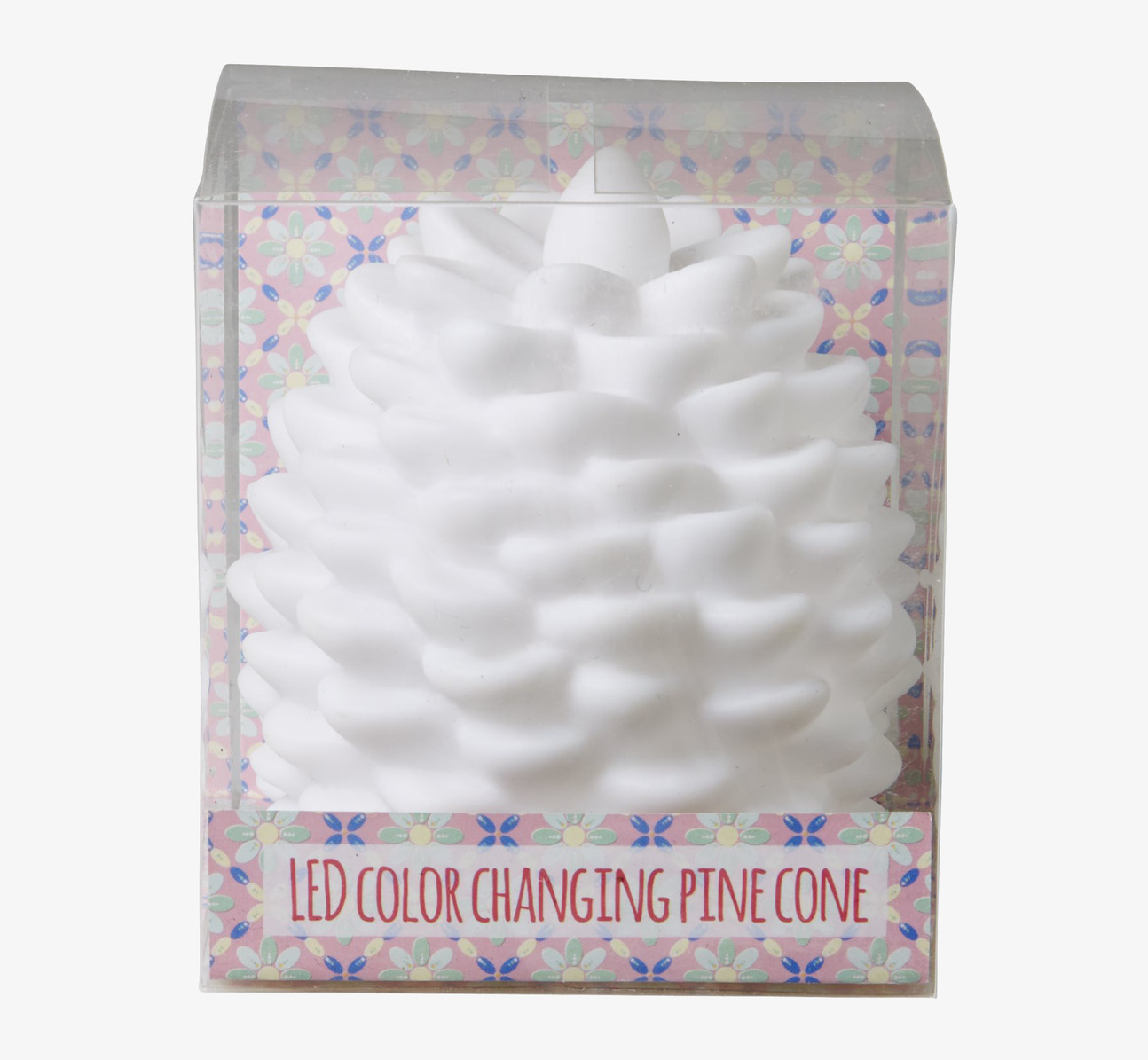 Nattlampa Pine Cone LED från Rice i kottform, färgväxlande