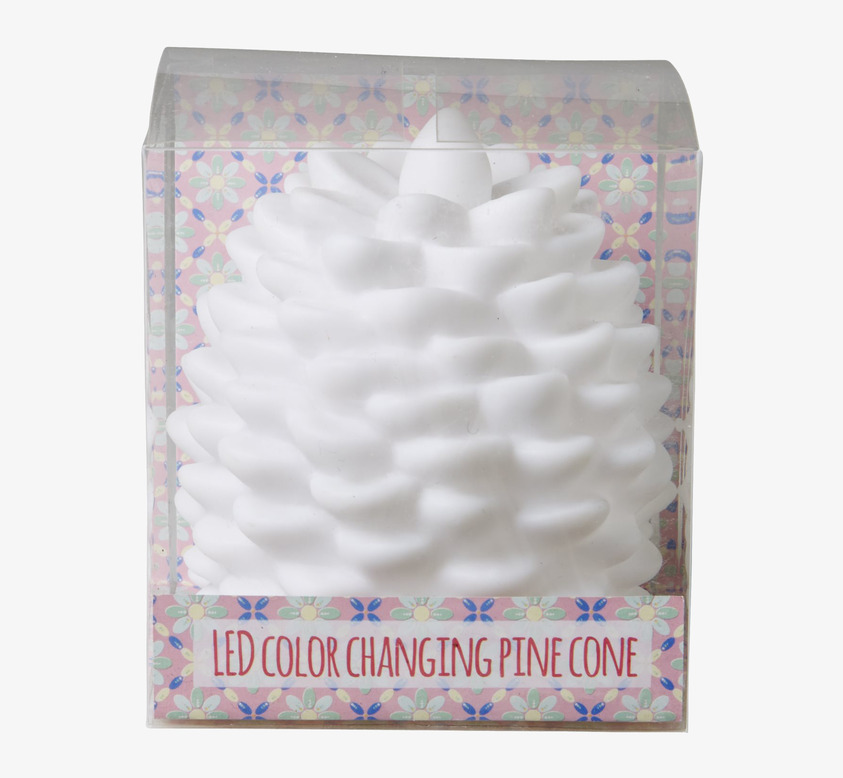 Nattlampa Pine Cone LED från Rice i kottform, färgväxlande