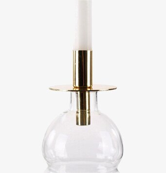 Ljusstake Flaska Mässing från Interstil i glas och mässing