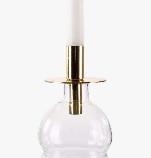 Ljusstake Flaska Mässing från Interstil i glas och mässing