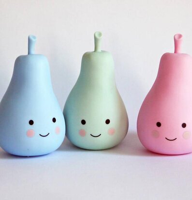 Mini Pear Light från A Little Lovely Company i pastellfärger