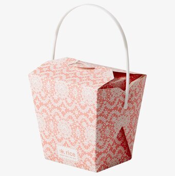 Food Box Lace Print från Rice, kartonglåda med spetsmönster