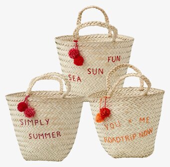 Korgväska Med Pompoms från Rice med lekfulla detaljer