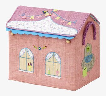 Leksakskorg Castle Theme S från Rice i rosa med slottstema