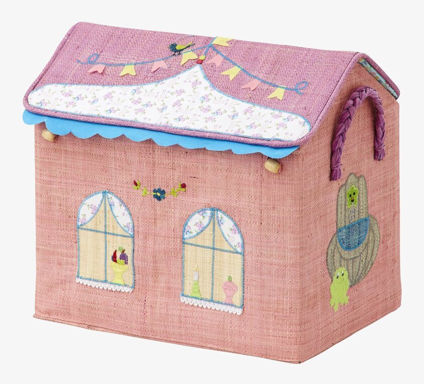 Leksakskorg Castle Theme S från Rice i rosa med slottstema