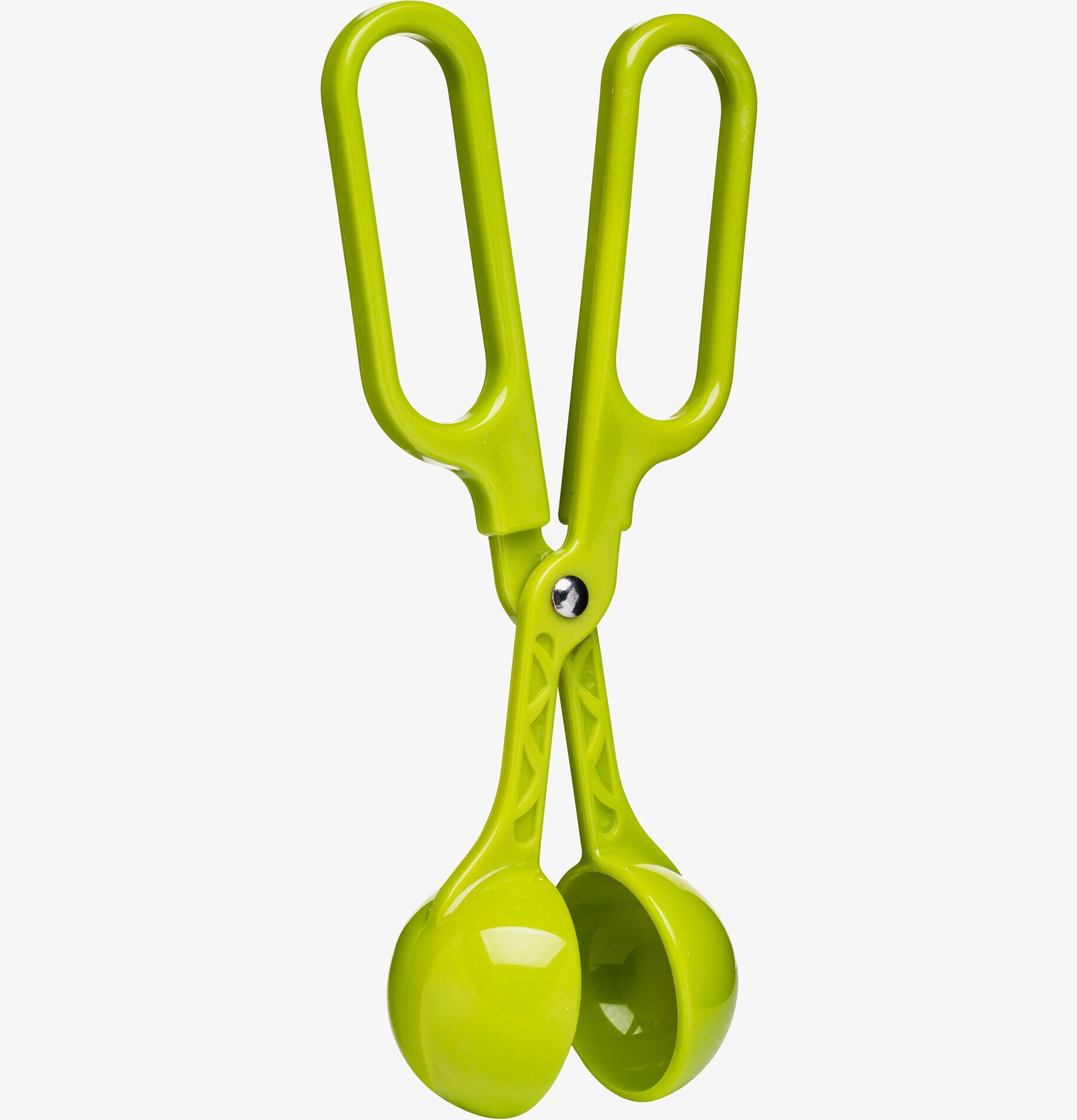 Köttbulleformare från Sagaform i limegrön plast mot vit bakgrund