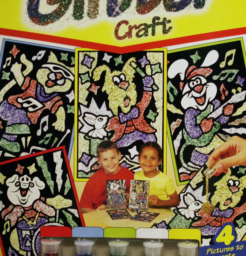 Glitterkonst från Reeves, färgglad förpackning med glitter