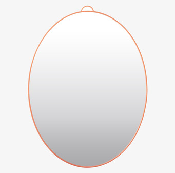 Spegel Large Neon Coral från Rice med färgstark kant