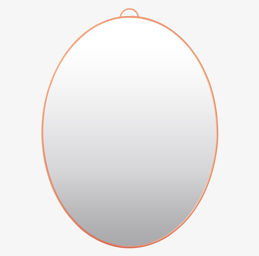 Spegel Large Neon Coral från Rice med färgstark kant