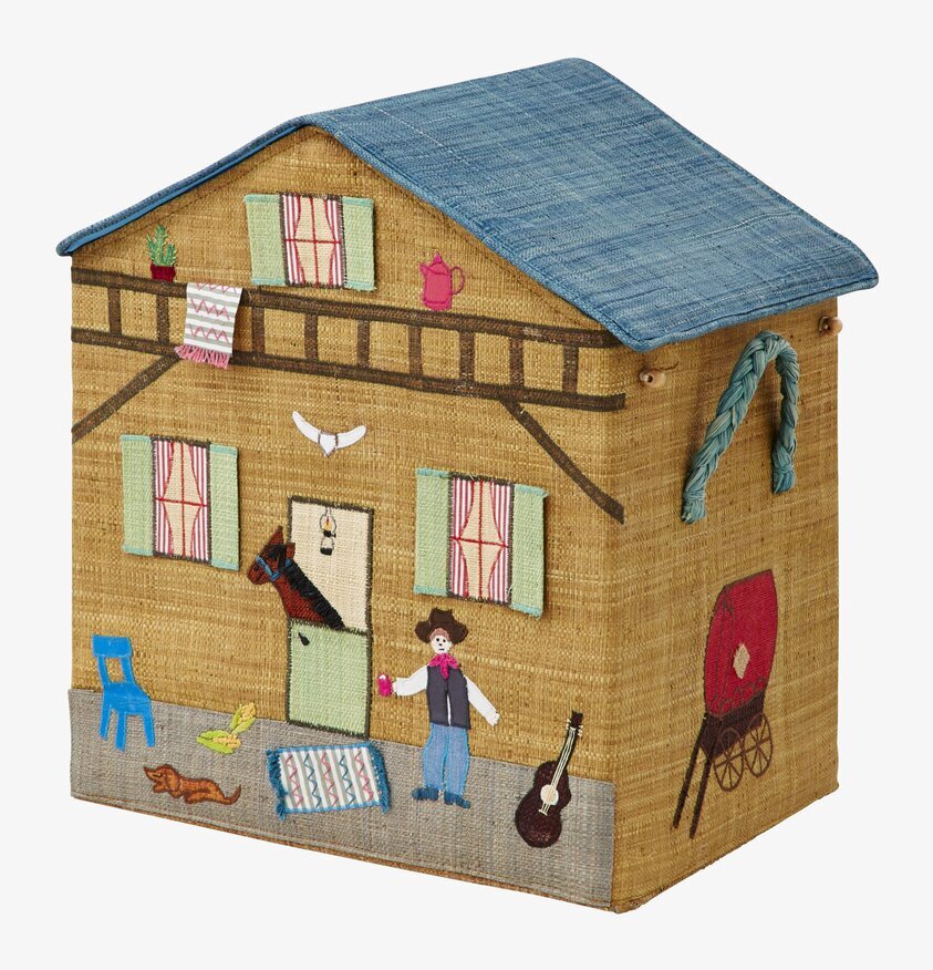 Leksakskorg Cowboy Theme L från Rice med dekorativ design