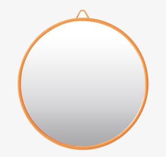 Spegel Small Neon Coral från Rice med neonkorallfärgad ram