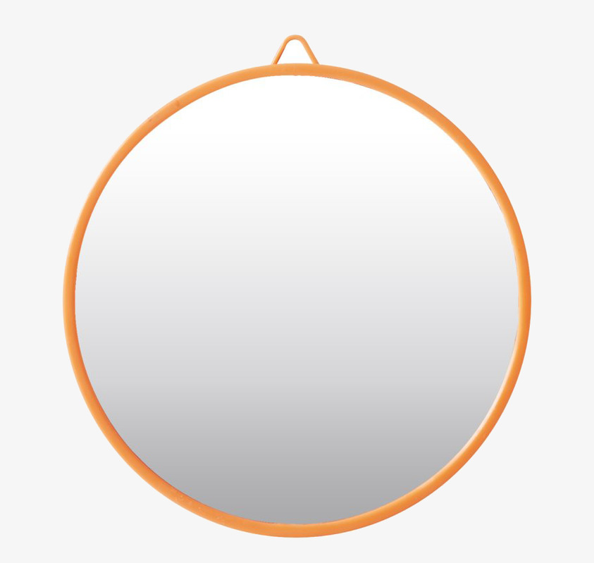 Spegel Small Neon Coral från Rice med neonkorallfärgad ram