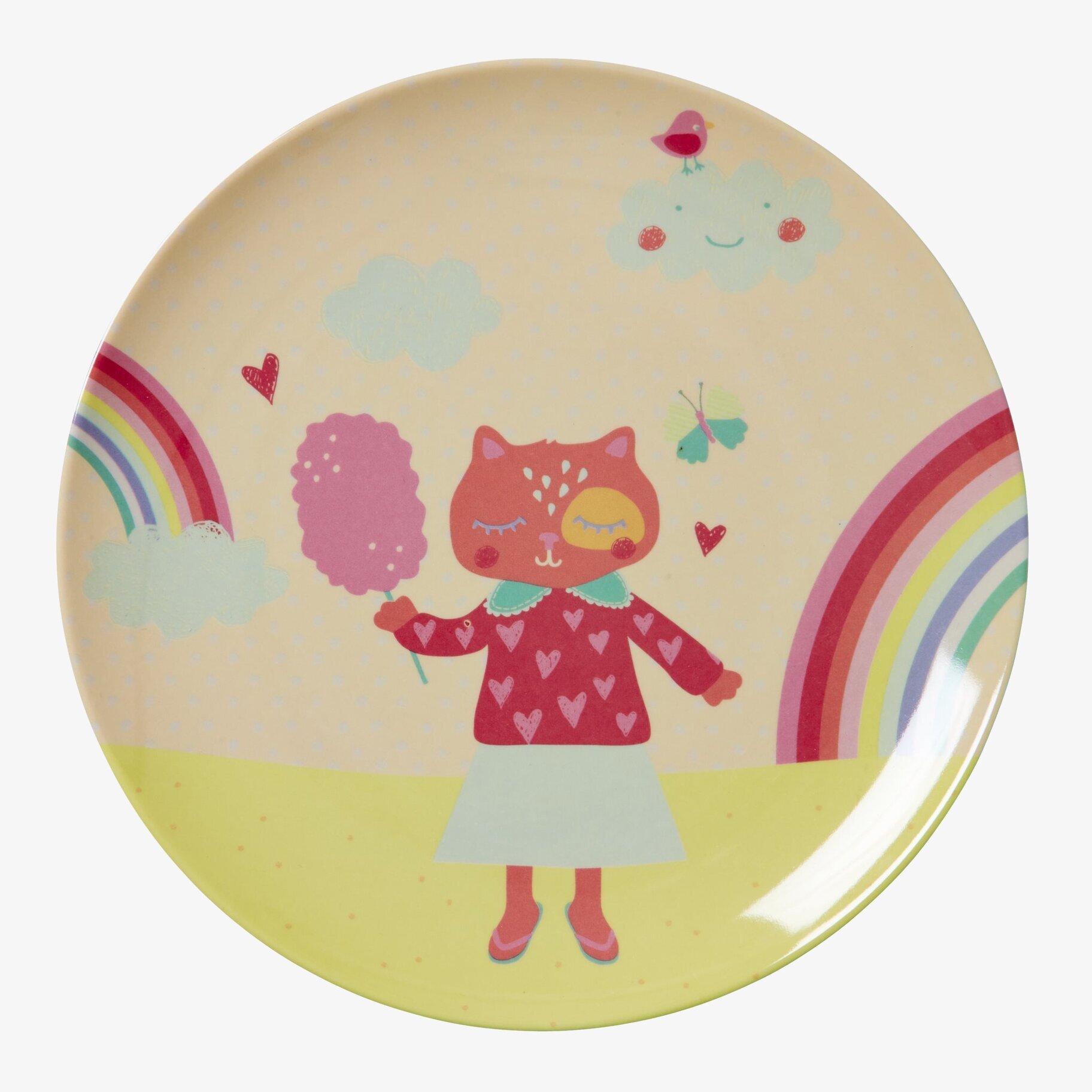 Tallrik Happy Camper från Rice med lekfullt och färgglatt motiv