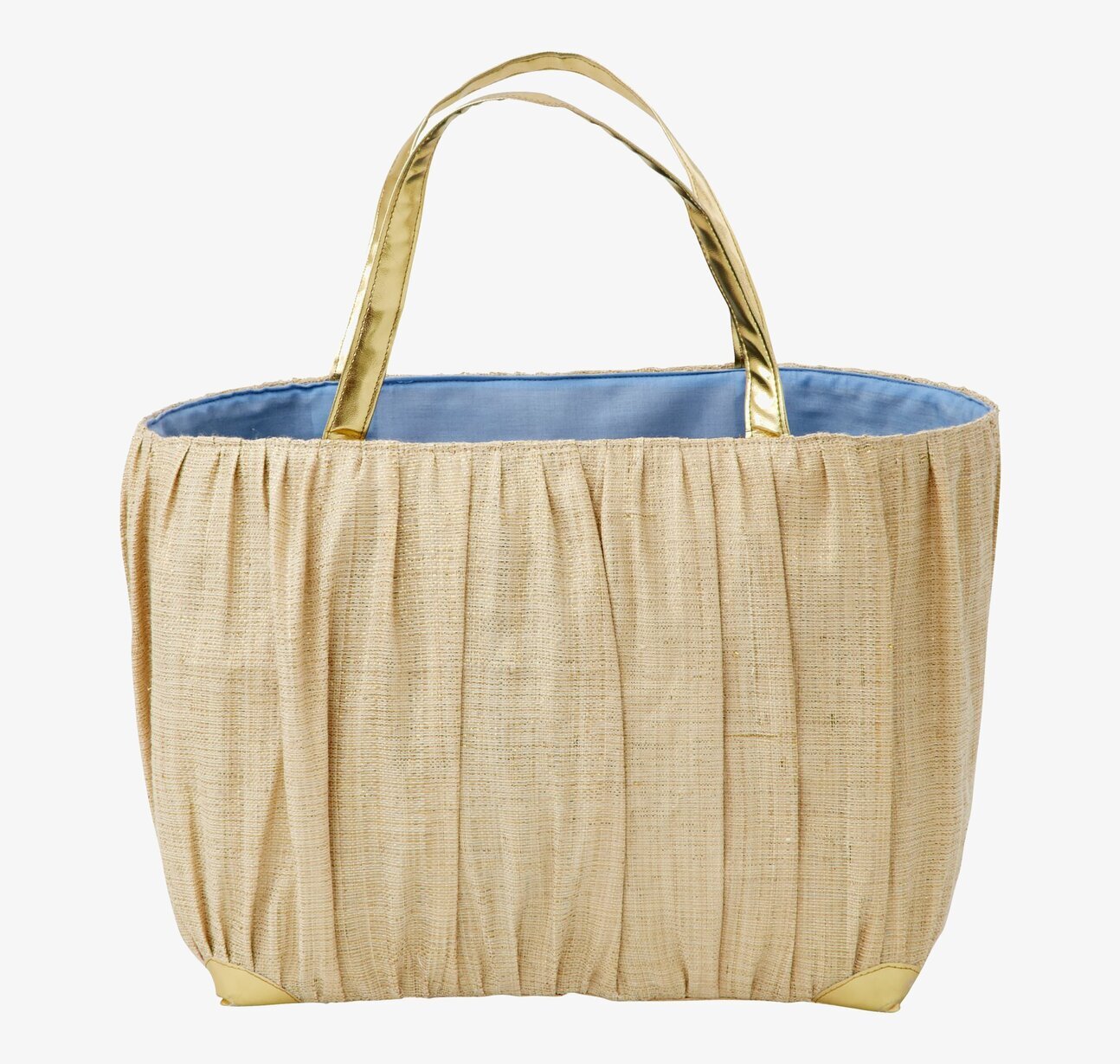 Raffia Väska - Gold Handles från Rice, naturlig beige färg