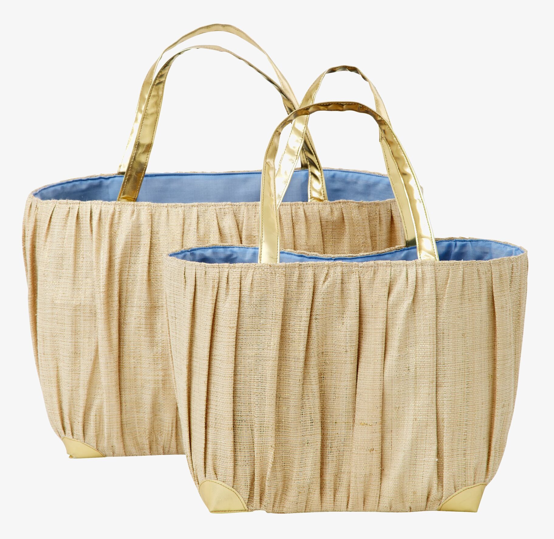 Raffia Väska - Gold Handles från Rice i två storlekar