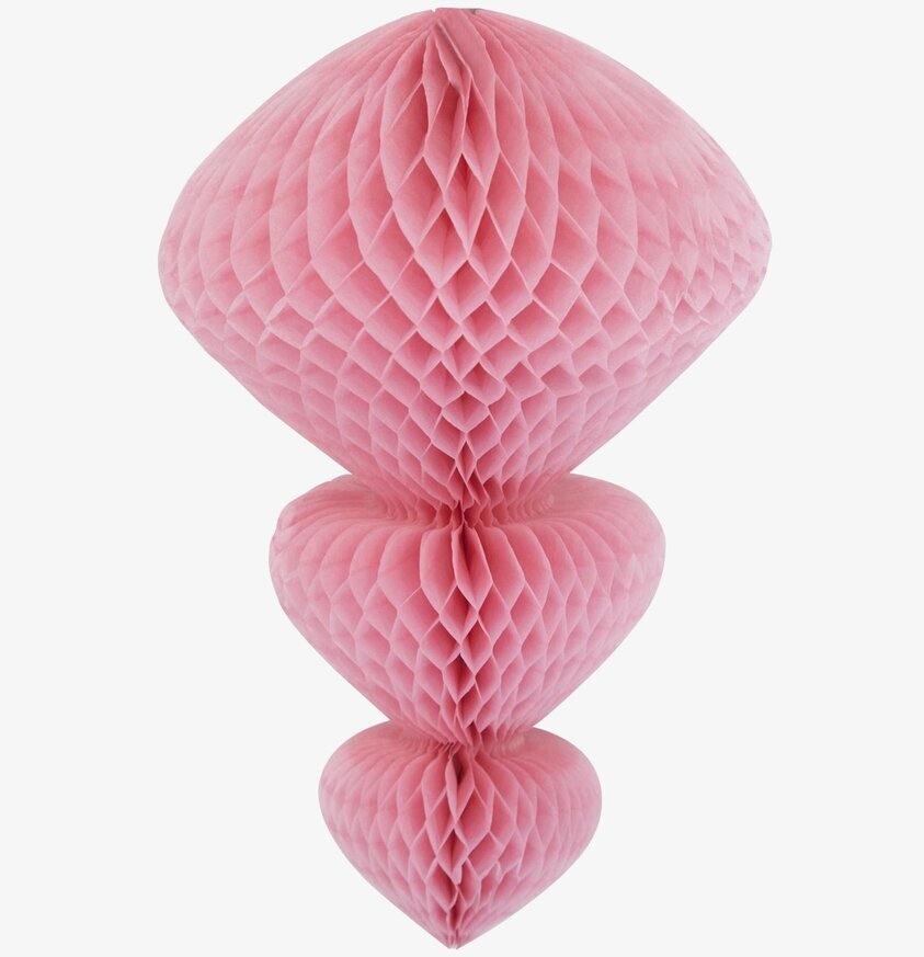 Honeycomb Rosa från Rice, rosa pappersdekoration