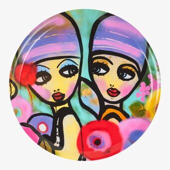 Bricka Tillsammans från Dixie med färgglada ansikten och mönster