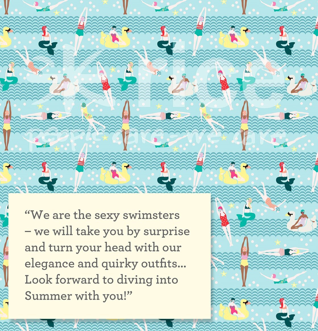 Liten Skål Swimster Print från Rice med färgglatt mönster