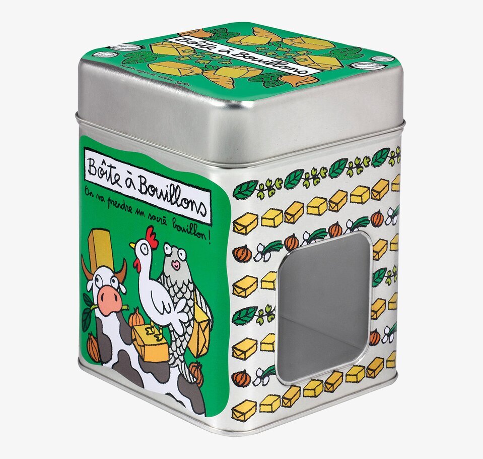 Bild av unik plåtburk med lekfull design och charm