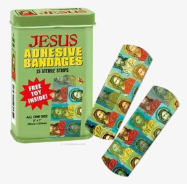 Jesus plåster från Accoutrements i ljusgrön metallask