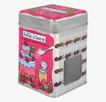 Bild av färgglad plåtburk med lekfullt designmotiv