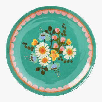 Assiett Jade Flower Print från Rice med blommigt mönster