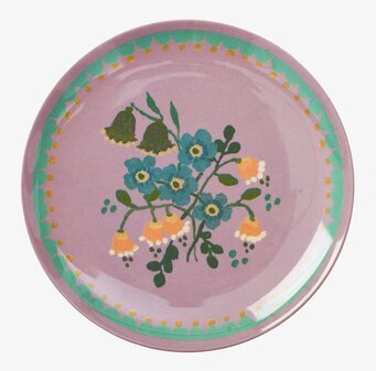 Assiett Dusty Lavender Flower Print från Rice med blommönster