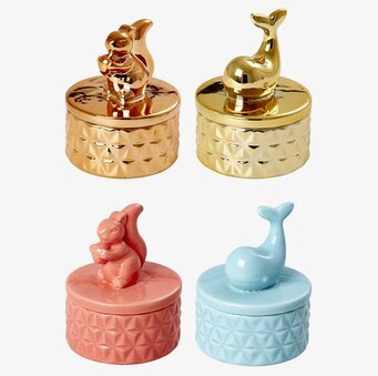 Smyckesskrin Porslin från Rice i olika färger och prydnader