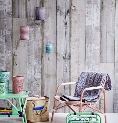 Cane Coffee Table Soft Green från Rice i rotting med hylla