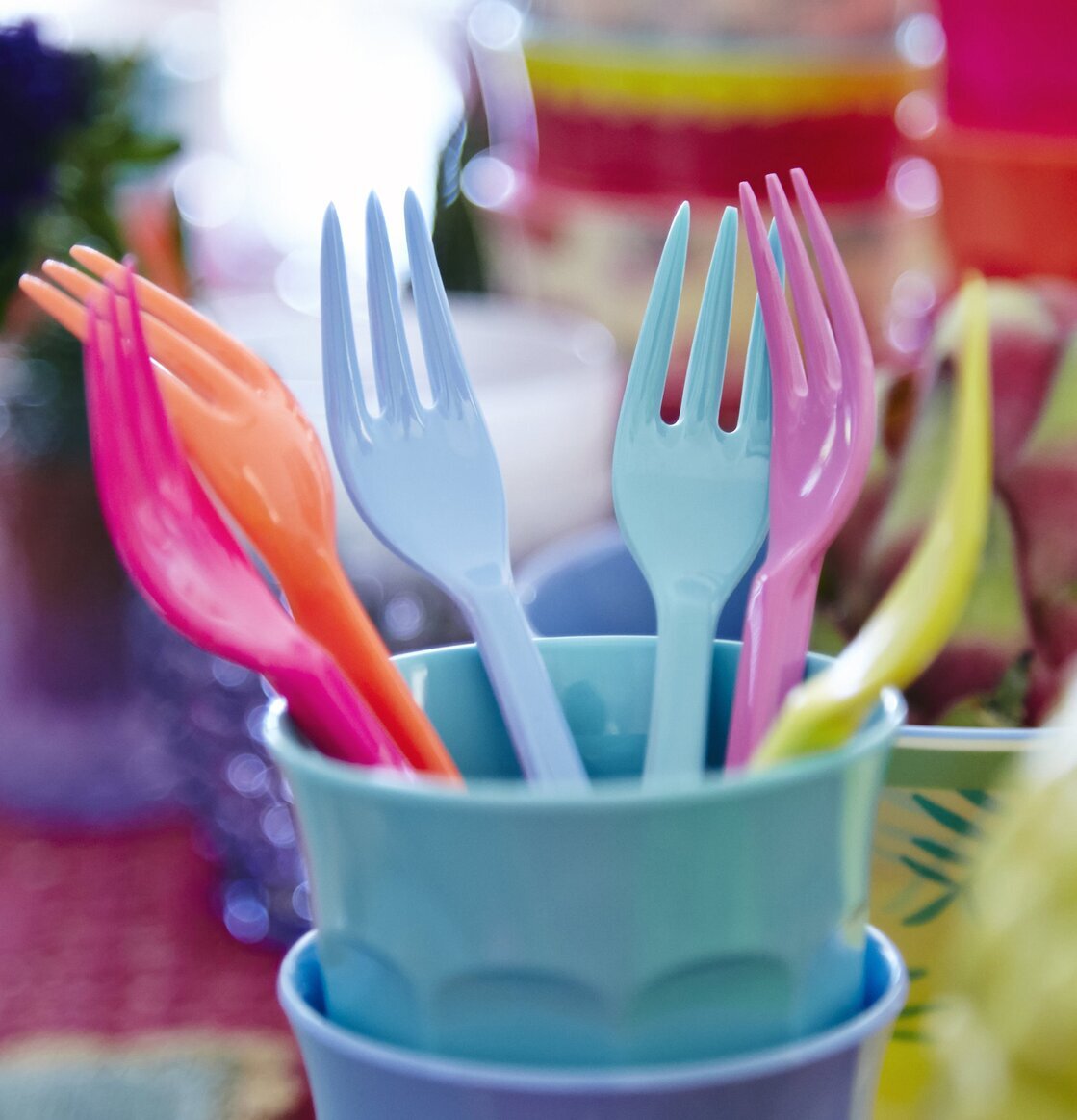 Tårtgafflar 6-pack från Rice i färgglada pastelltoner