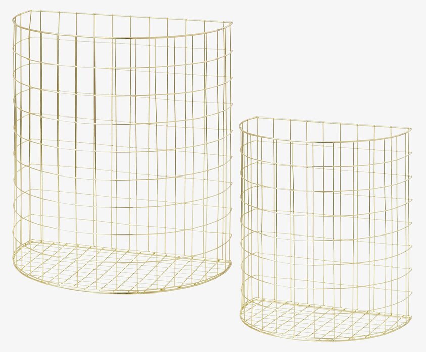 Trådkorg Guld från Rice, två storlekar på vit bakgrund