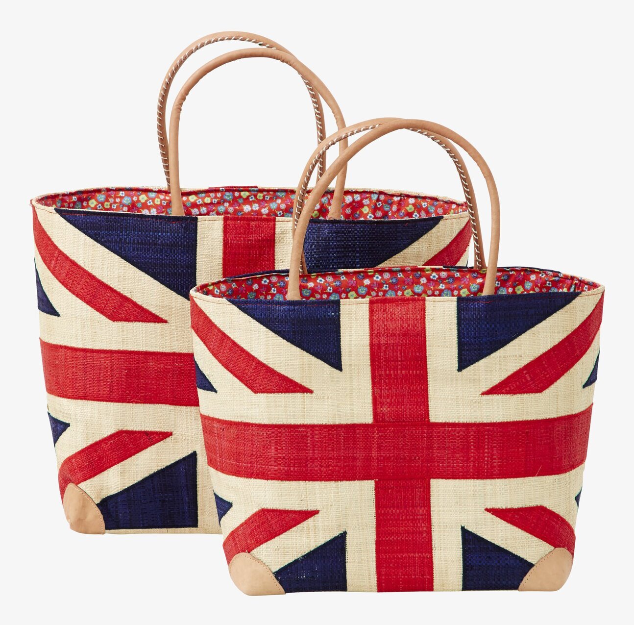 Raffiaväska Great Britain från Rice med Union Jack-mönster