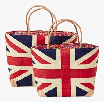 Raffiaväska Great Britain från Rice med Union Jack-mönster