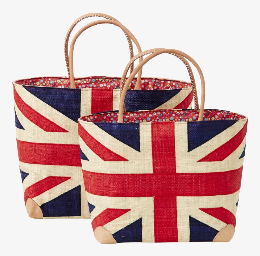 Raffiaväska Great Britain från Rice med Union Jack-mönster