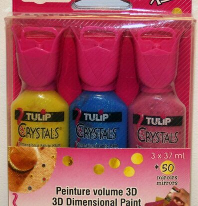 Tulip set 3D Crystals 3x37ml + paljetter från Tulip