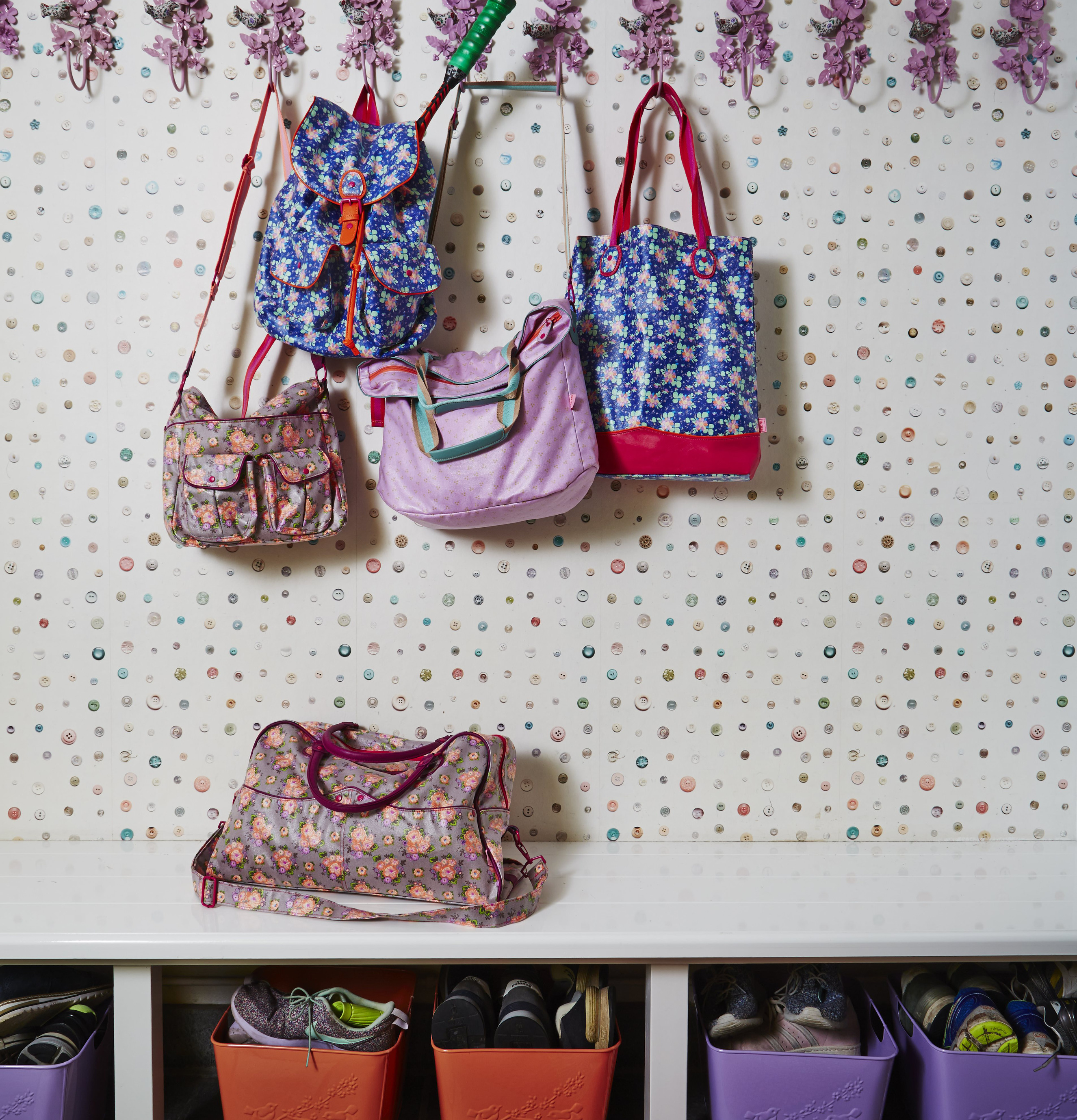 Ryggsäck Rose Print från Rice med blommigt mönster och färger