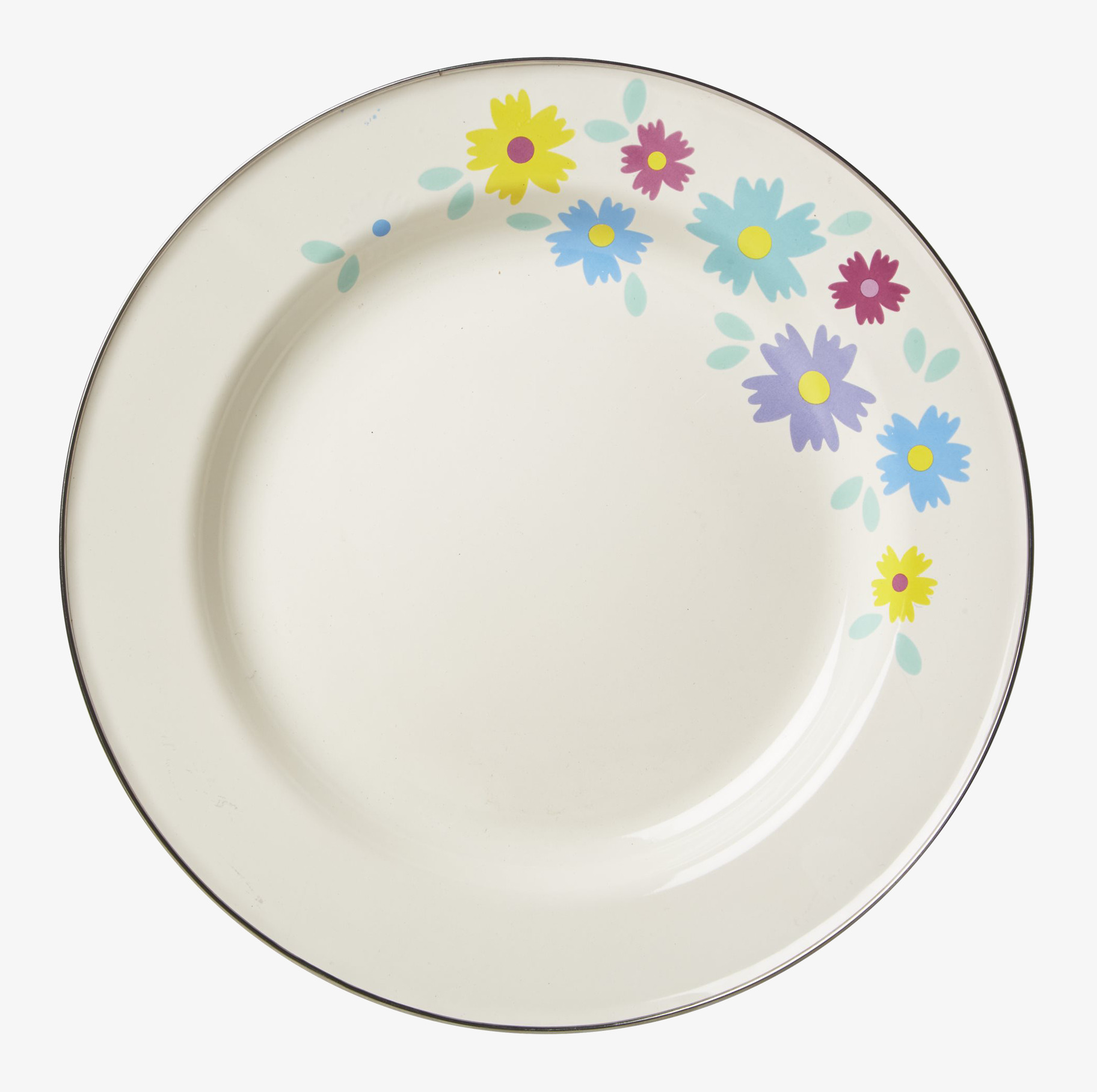 Tallrik flower Print från Rice med blommig design och vit bas