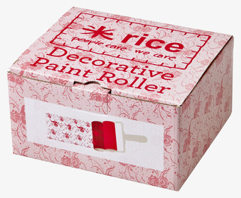 Färgroller Rosor från Rice i rosa kartong med rosmönster