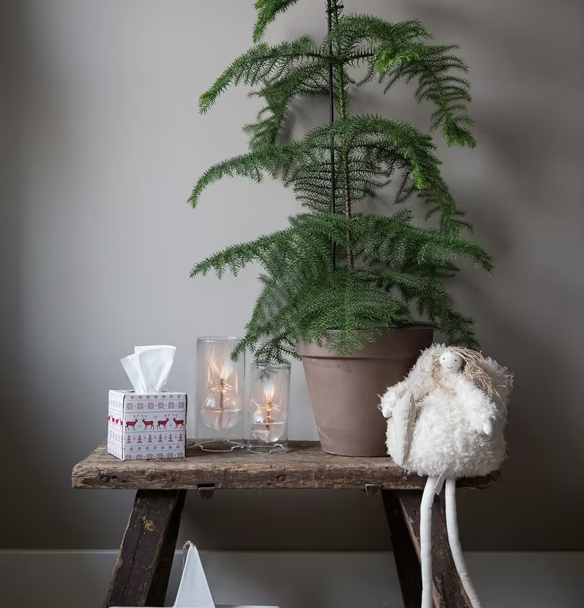 Servettbox Reindeer Red från Nordic Tissue på träbord