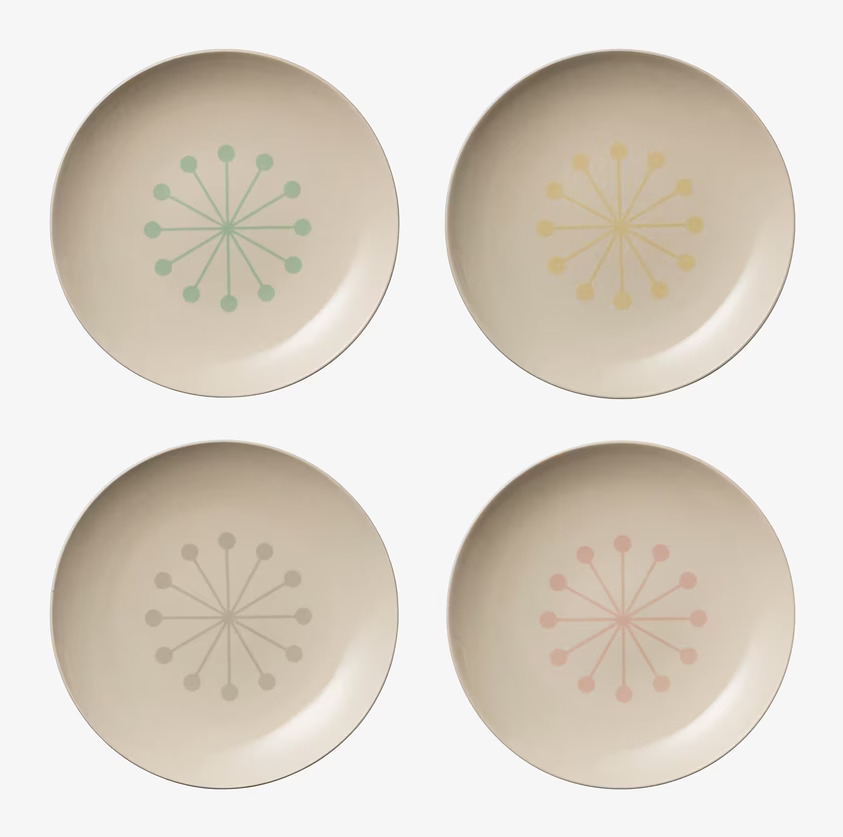 Alberte Tallrikar 4-Pack från Bloomingville med blommönster