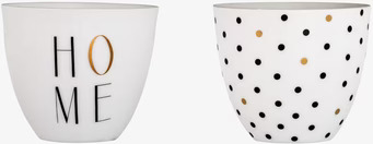 Ljuskopp Vit/Guld 2-Pack från Bloomingville i elegant design