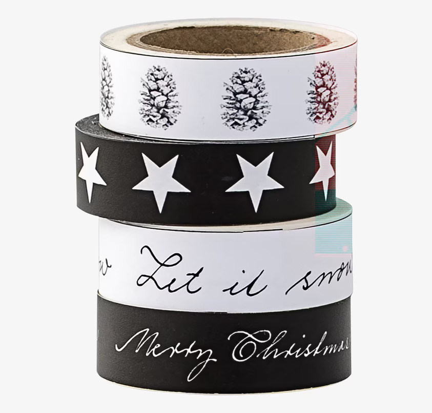 Tejp Christmas från Bloomingville med julmotiv i fyra rullar