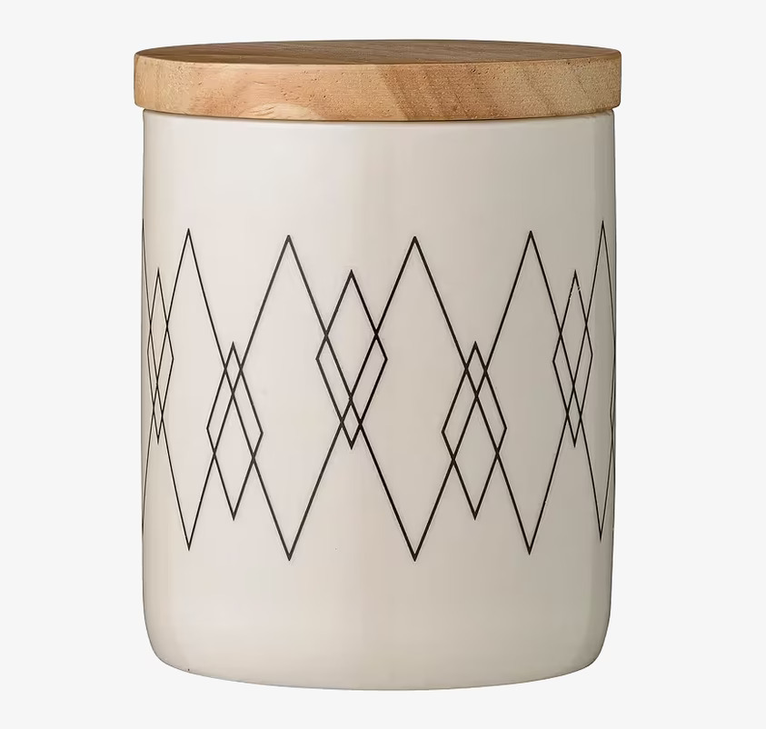 Porslinsburk Med Lock Vit/Svart från Bloomingville, elegant