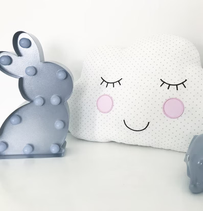 Kanin LED-Lampa Grå från Familyroom i barnrum med molnkudde