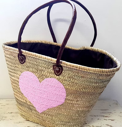 Stråväska Deco Pink Heart från Nomadic Essentials