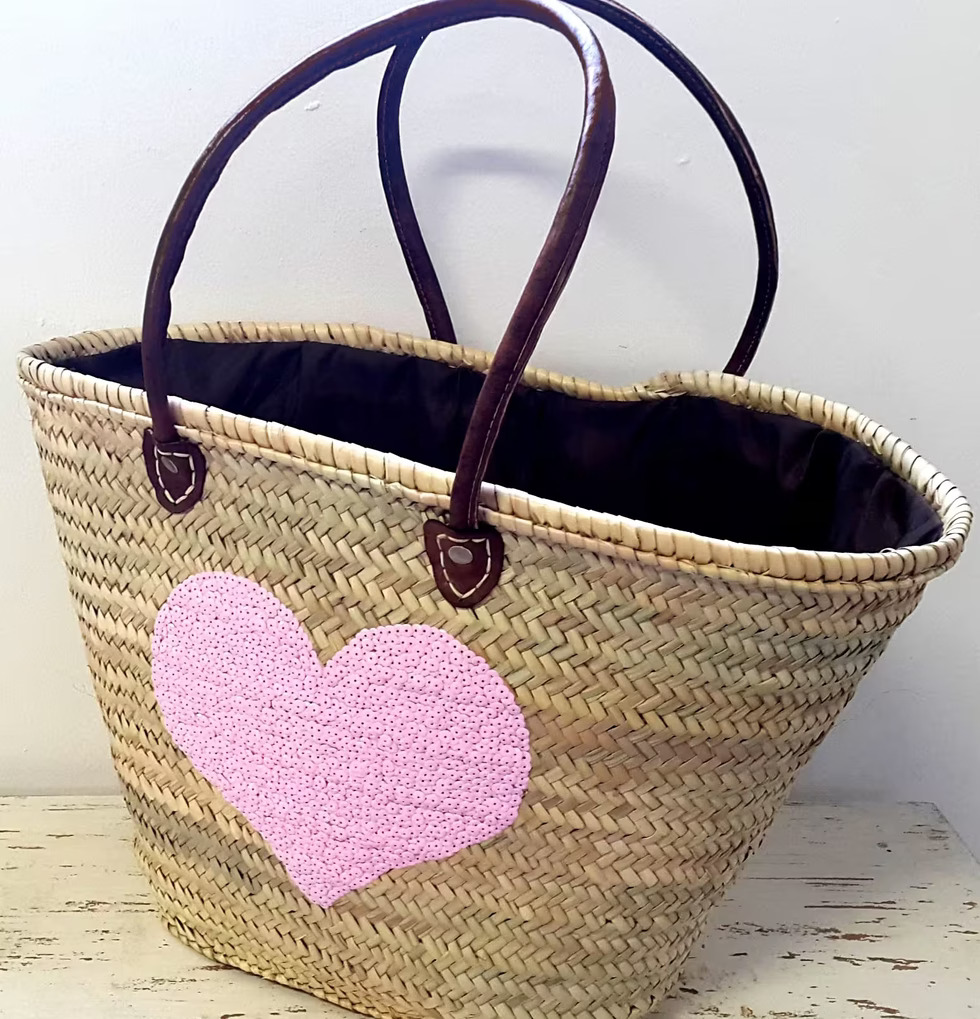 Stråväska Deco Pink Heart från Nomadic Essentials