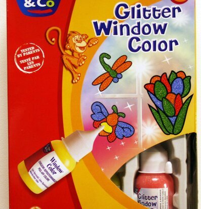 Fönsterdekor glitter 4x35ml från Color & Co för barn